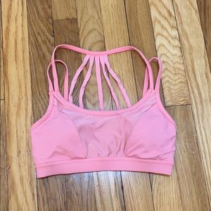 Pink strappy sports bra size small